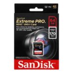 SANDISK SDHC MEMORY CARD 64GB 170MB/s EXTREME PRO